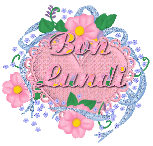 Gif animé Bon lundi coeur rose